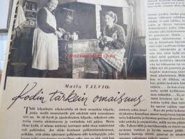 Kotiliesi 1943 nr 2, tammikuu  Kansikuvan sommitellut Doris Bengström; aiheena rukki.  Miten yhteiskunta tukee monilapsisia perheitä?