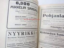 Ilmoitustaksa 1915 Suomen sähkösanomatoimiston ilmoitusosasto - Annonstaxa - Finska telegram byrions annonsafdelning