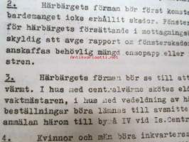 Åbo Is. Central Byrå IV -Turun Ilmasuojelukeskuksen käskyjä 4kpl ajalta 6.6.-18.6.1944, salaiseksi leimattuja, koskevat sen toimintaa, ruotsinkielisiä