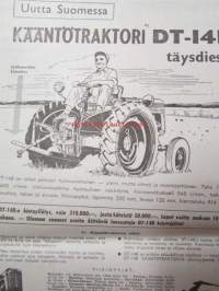 Koneviesti 1959 nr 8 -mm. Volvo traktorit, Ville-200 kaivinkone, metsäviikon konenäyttely, kääntötraktori DT-14B, perämoottori-numero Morris Oxford, katso