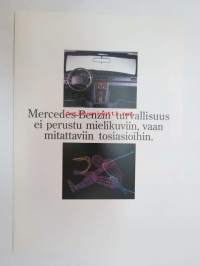 Mercedes-Benzin turvallisuus ei perustu mielikuviin, vaan mitattaviin tosiasioihin -myyntiesite