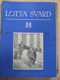 Lotta-Svärd 1944 nr 13, sis. mm. seur. artikkelit / kuvat / mainokset; Kansikuvassa Suomen Marsalkka Mannerheim presidenttinä, Elsi &lt;Pelkonen - Luonteen