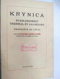 Krynica -kylpylämainosesite, ranskankielinen
