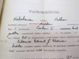 Asutushallituksen päätös, joka koskee Kakskerran kunnassa olevan Kulhon virkatalon Isokari III huvilapalstan väliaikaista vuokraamista.... -asiakirja