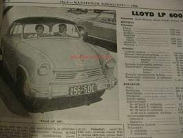 Koneviesti 1956 / 4 - sis mm. Ford Taunus 15 M, Opel Kapitän, Mobil Oil Special mainos, Esittelyssä LLoyd LP 600, Hillman Minx, Borgvarg Isabella, Goliath, Morris