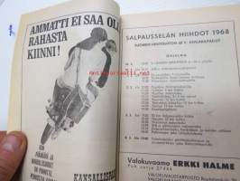 Lahden Hiihtoseura / Salpausselän (Salpausselkä) hiihdot Lahdessa 1.-3.3.1968, Suomen Hiihtoliiton 60-vuotis juhlakilpailut -käsiohjelma