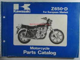 Kawasaki Z650-D for European market, motorcycle Parts Catalog -varaosaluettelo