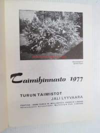 Taimihinnasto 1977 Turun taimistot Jali Lyyvaara