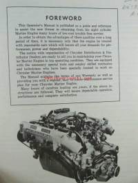 Chrysler Marine engine, Chrysler 200, Operating Manual (part no 81-770-9554) - Käyttöohjekirja, katso kuvista sisältö tarkemmin.