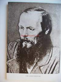F.M. Dostojevski -  syväpaino kirjailijakuva 29x20 cm, kuvan takana tietoja kirjailijasta sekä tuotannosta