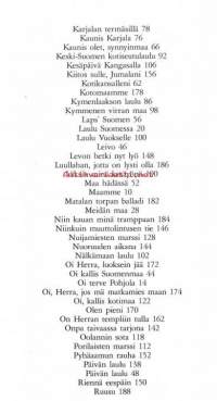 Suomeni laulut, 1993.Tuttuja ja tunnelmallisia suomalaisia runoja, jotka tunnetaan myös koskettavina komeina lauluina. Kuvituksena on maalauksia ja  piirroksia.