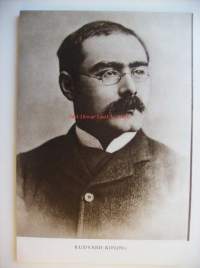 Rudyard Kipling  -  syväpaino kirjailijakuva 29x20 cm, kuvan takana tietoja kirjailijasta sekä tuotannosta