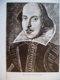 William Shakespeare  -  syväpaino kirjailijakuva 29x20 cm, kuvan takana tietoja kirjailijasta sekä tuotannosta