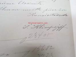 J. Klimpujeff, Sortavala, 2.9.1890 - Littoisten Tehdas Osakeyhtiö -liikekirje / asiakirja