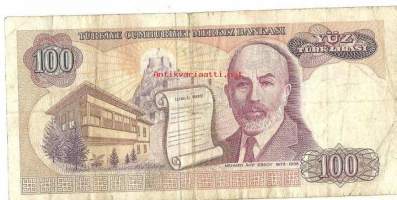 Turkki  100 Lira 1970; 1984 -  seteli