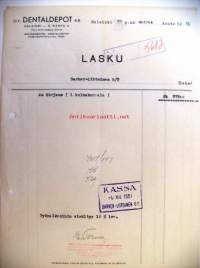 Dentaldepot  Oy  Helsinki  lasku  22.11.1951  - firmalomake