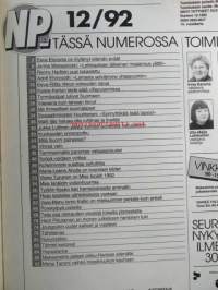 Nykyposti 1992 nr 12, sis. mm. seur. artikkelit / kuvat / mainokset; Jukka Luttine kuritushuoneesta valtuustoon, Renny Harlinin salainen suomalaisromanssi, Johanna