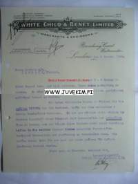White. Child &amp; Beney. Limited London 6.1.1925 -asiakirja