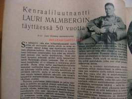 Hakkapeliitta 1938 / 18, Kansikuvassa Lauri Malmberg 50 v.sis mm,Läpi tulen,Unto Karri.Ilmahyökkäykset Pariisia vastaan..ym