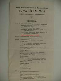 Salon Seudun Evankelisen Kansanopiston Vihkiäisjuhla - ohjelma 1952
