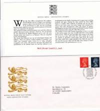 FDC Iso-Britannia 1990 - 07.08.1990 New Definitive stamps. uudet käyttömerkit, 1st ja 2nd.