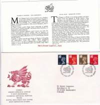 FDC Wales 1990 - 04.12.1990 New Definitive stamps - Uudet käyttömerkit.