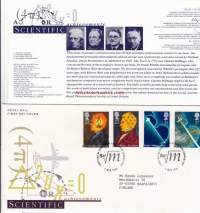 FDC Iso-Britannia 1991 - 05.03.1991 Scientific Achievements - Tieteellisiä saavutuksia - Tutka, suihkumoottori, sähkö ja tietokone.
