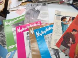 Nykytekstiili 1961 numerot 2,3,4,6,8-9, 11 + Tekstiilikauppias 1965 numerot 3, 5 -yhteiserä 8 kpl tekstiilejä ja muotia 1960-luvun alusta
