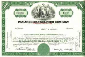 Pan American Sulphur Co 1971   rikki - osakekirja ,USA