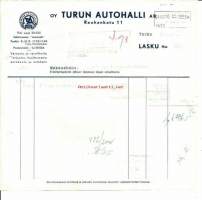 Turun Autohalli Oy, lasku 1955 - firmalomake