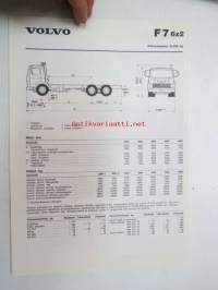Volvo F7 6x2 -tekniset tiedot, esite