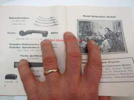 Ernst Ludvig Gütter &quot;ELGMA&quot; Musikinstrumente und Saiten Preis-Liste -soittimenrakennuksen työkaluja, soittimia, tarvikkeita -tuoteluettelo