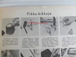 Tekniikan Maailma 1954 nr 6-7, sis. mm. seur. artikkelit / kuvat / mainokset; Letkuvarsihiomakone - monikäyttöinen työkalu, Pieni puusorvi kotikäyttöön,