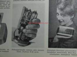 Tekniikan Maailma 1954 nr 8, sis. mm. seur. artikkelit / kuvat / mainokset; Kannessa pienoiskamera Colibri, Kameran sähkömagneettinen laukaisija, 4W