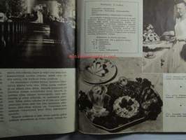 Kotilieden neuvokki Juhlat kodissa 1950 nr 4, sis. mm. seur. artikkelit / kuvat / mainokset; Juhlien suunnittelua ja valmisteluja, Työnjakoa, Aterian suunnittelua,