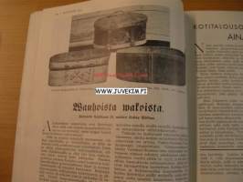 Kotiliesi 1932 nr 17 (kansi Martta Wendelin ) Syyskuu 1932. Artikkeli ja kuvia  pohjoismaisista rakennuspäivistä : Alvar Aallon tuolimalli &quot;pehmeä puutuoli&quot;.