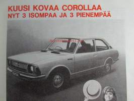 Automies 1970 nr 5 - Korpivaara Oy Toyota, Citroën, Suzuki - asiakaslehti, Toyota Corona 1500 Mark I, Mark II, mark II de luxe, Mark II  Hardtop