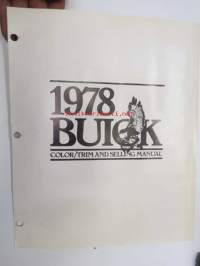 Buick 1978 Color / Trim manual -värimallit, myyjän manuaali