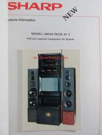 Sharp kuluttajaelektroniikkamyynnin infomappi 1988-89, sis. myyntiesitteitä televisiosta mikroaaltouuneihin, hyvätasoisia valokuvia tuoteista katso sisältö kuvista