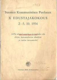 Suomen Kommunistisen Puolueen X edustajakokous 2-5-10.1954