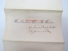 Behagade med dess närvaro behedra Inrikes Handlanden Anders Bernhard Nordfors´s och vår dotter Adolfina Christinas´s Vignings-Akt Lördagen den 24 Januari 1863