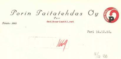 Porin Paitatehdas Oy    1950  - firmalomake
