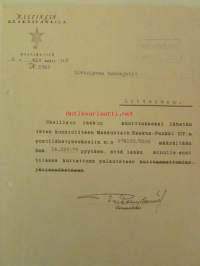 Helsingin keskusvankila, Helsingissä 8. elokuuta 1929 - lasku asiakirja