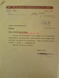 H. Saastamoinen Oy. Limited, Kuopio 13.9. 1946 - asiakirja