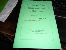 Antikvaarinen kirjakauppa Johannes postimyyntiluettelo no 105 syksy 2012