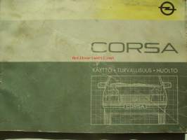 Opel  Corsa - Käyttö, turvallisuus, huolto (1986)