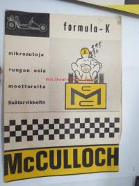 McCulloch formula - K mikroautoja, rungon osia, moottoreita, lisätarvikkeita -myyntiesite / hinnasto