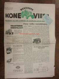 Maaseudun Koneviesti 1955 / 10, 1.6.1955 sis. mm. seur. artikkelit / kuvat / mainokset; Vickers telaketjutraktori, Fiat-traktorit, Castrol-voitelu, Muoviputkesta