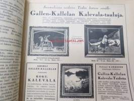 Kotiliesi 1935 nr 5 maaliskuu I, sis. mm. seur. artikkelit / kuvat / mainokset; Kansikuva piirtänyt Martta Wendelin, Gallen-Kallela Kalevala-taulujäljennöksiä