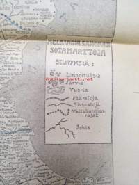 Balkanin Sotanäyttämö (-kartta) - Helsingin Sanomat -I Maailmansodan alkuhetkien ajalta oleva kartta